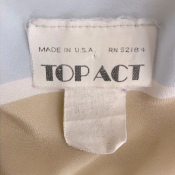 Vintage TOP ACT 80s style Pastel Striped Short Sleeve Dress Medium - Picture 10 of 12